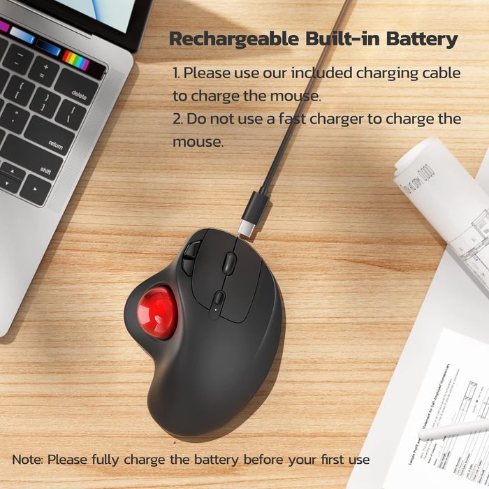Mouse ergonomic wireless cu trackball, reincarcabil, Nulea, NEGOCIABIL