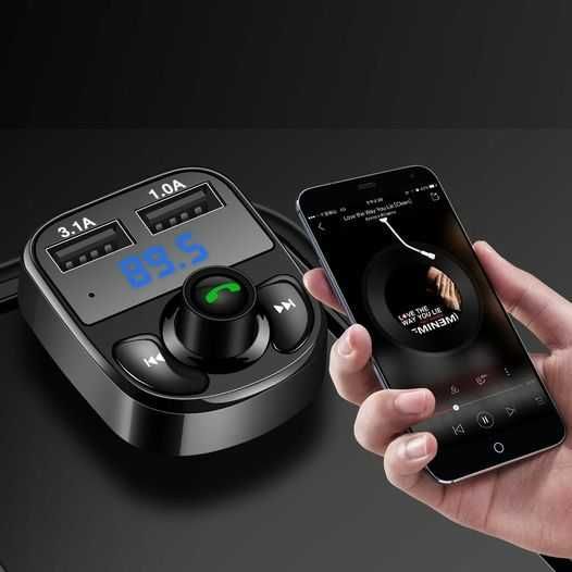 Блутут FM Трансмитер X8 за кола на 12V,Handsfree, Bluetooth, USB, mp3