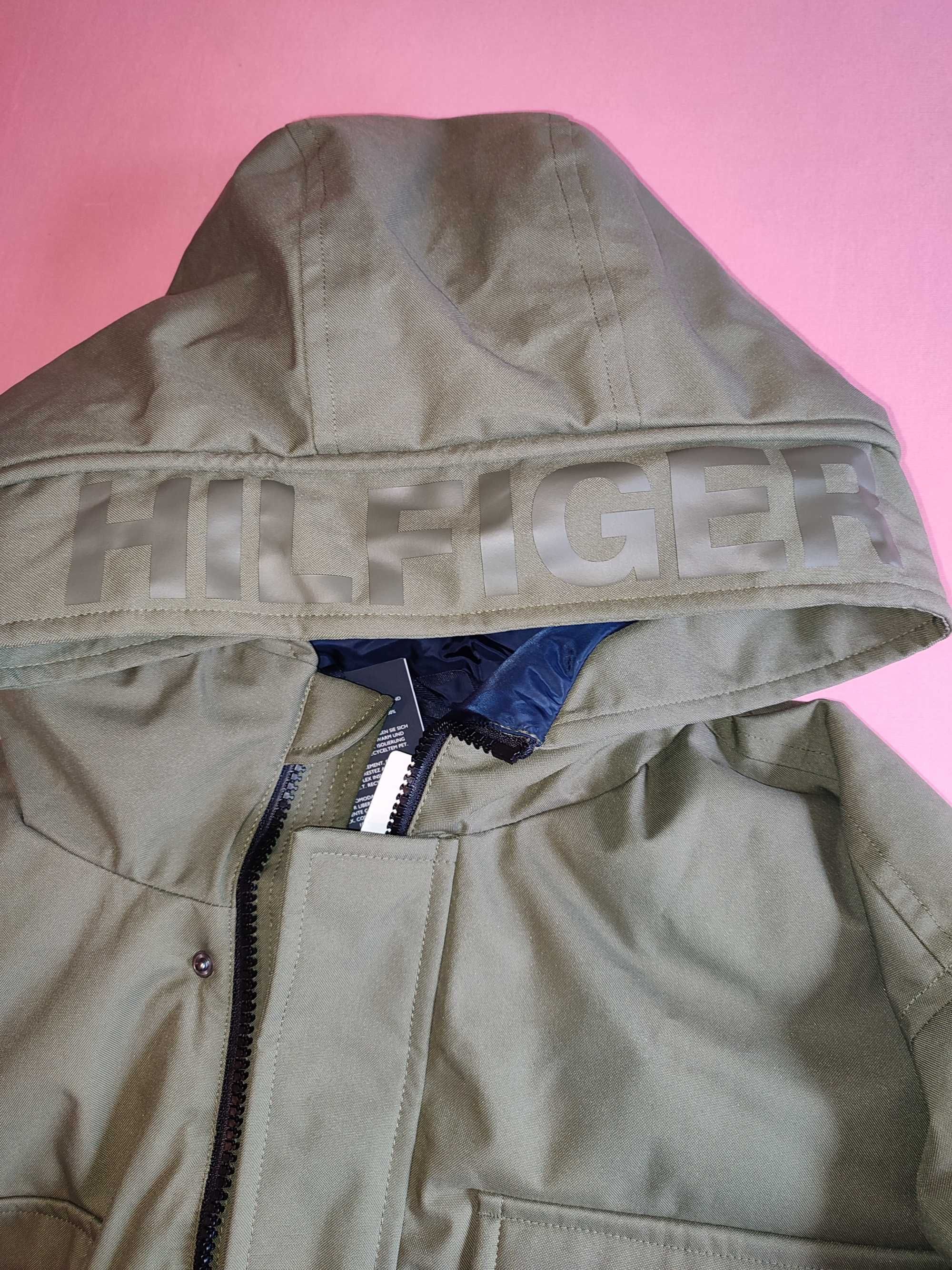 Parka de iarnă Tommy Hilfiger XXL- oliv, impermeabilă, cu etichetă