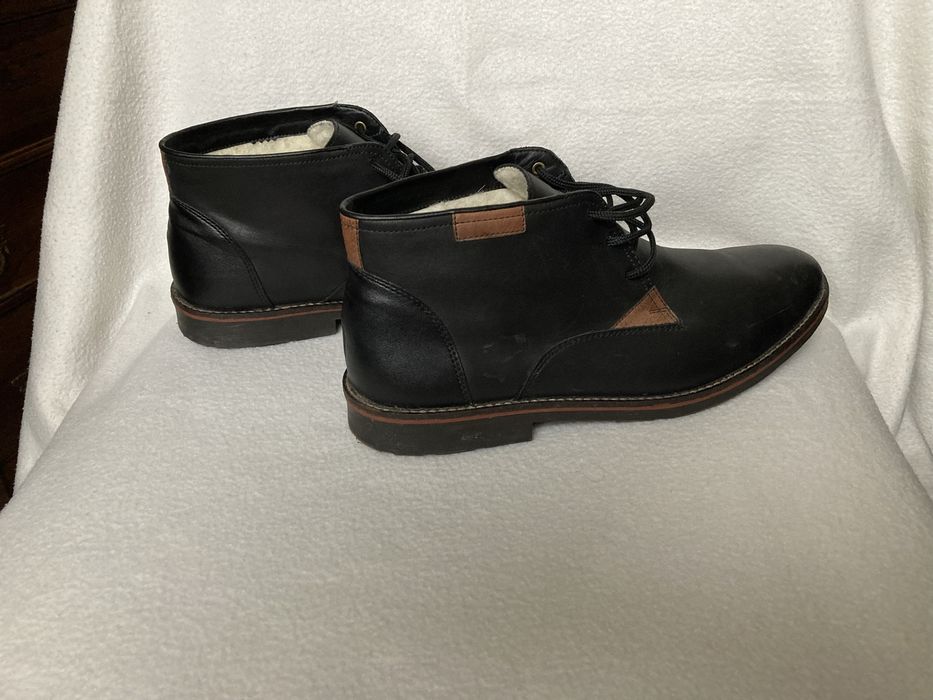 Ghete barbati Rieker, 44, piele neagra, imblanite