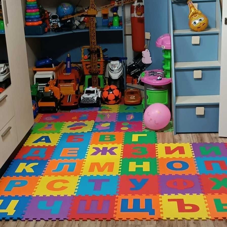 Коврик-пазл детский развивающий игровой алфавит