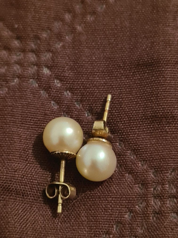 Cercei din aur de 14k, cu perle