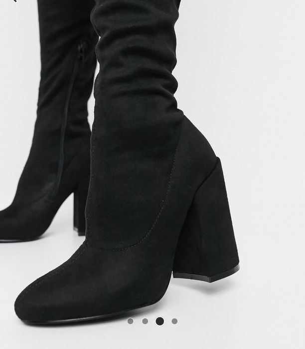 Cizme lungi, peste genunchi, cu toc Asos noi