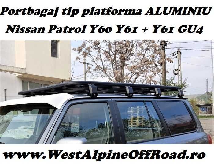 Portbagaj Nissan Patrol Y60 Y61 tip platforma 125 x 180 cm ALUMINIU