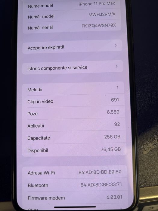 Vand iPhone 11 Pro Max 256GB