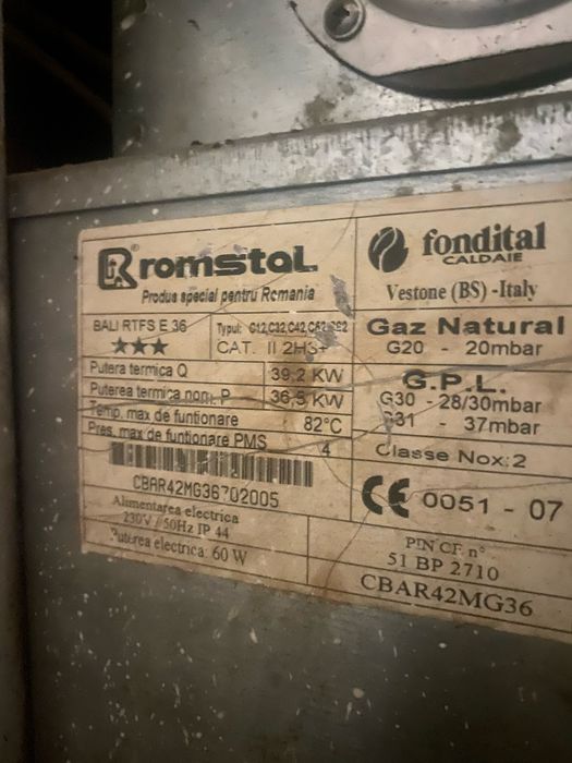 Centrală termică pe btelii butan gaz 40 KW