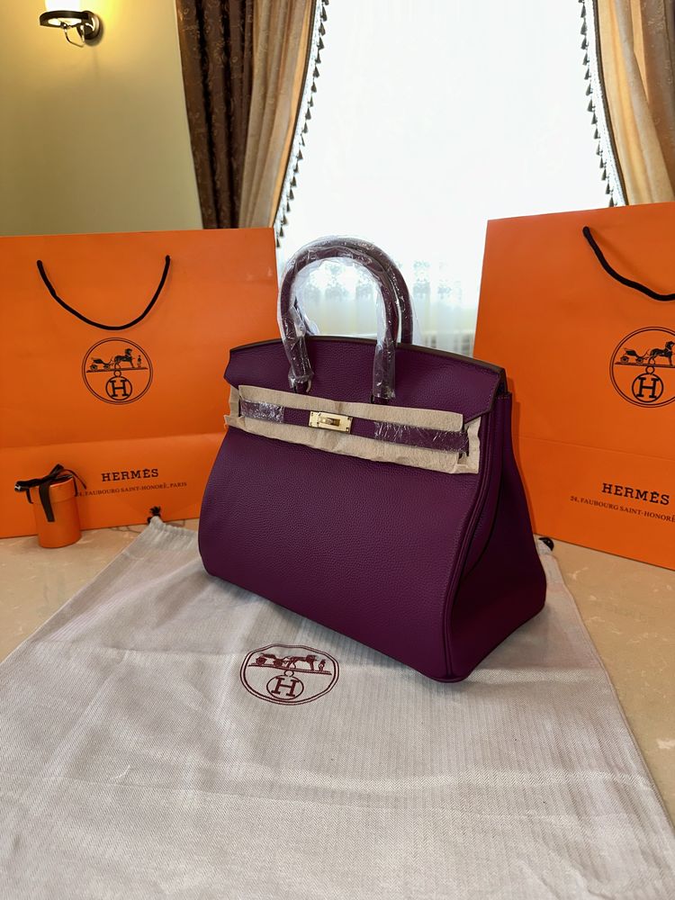 Geanta Hermes Birkin 35cm Mov Piele naturala 100%/Punga Hermes