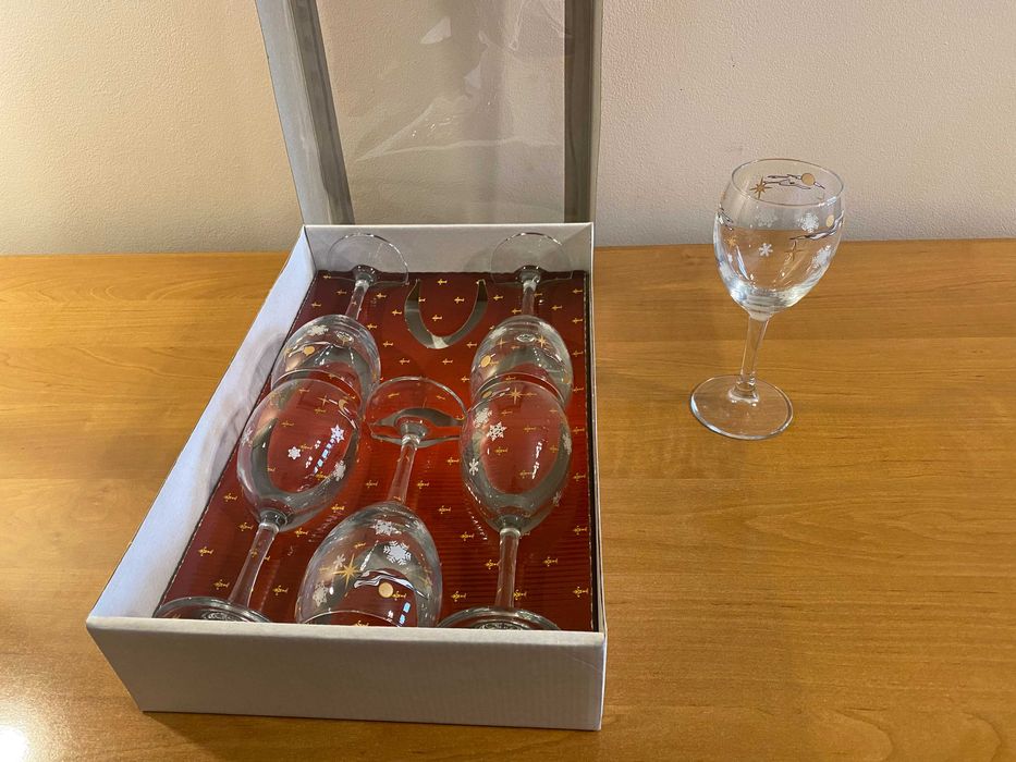 Хрустальный звон. Набор из 6 бокалов 240 мл с деколью. Абсолютно новый