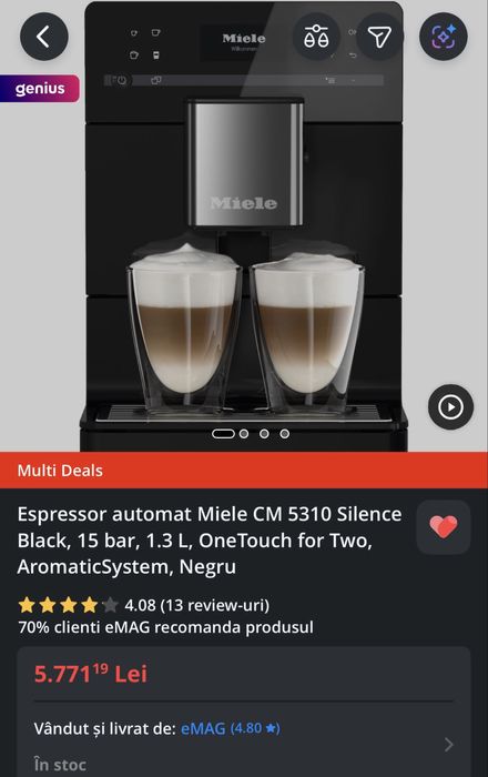 Espressor automat Miele CM 5310 Silence Black