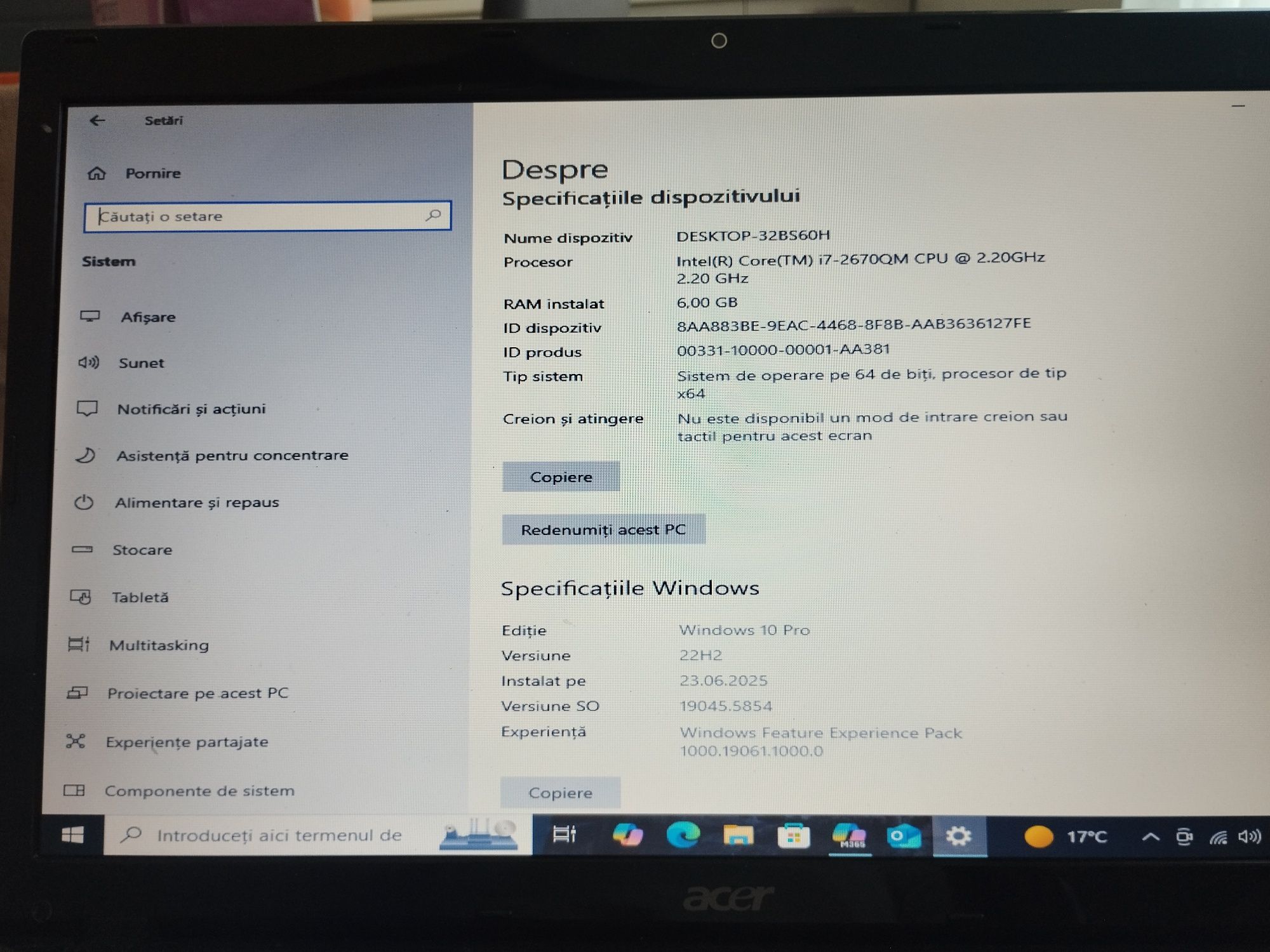 Laptop Acer Aspire