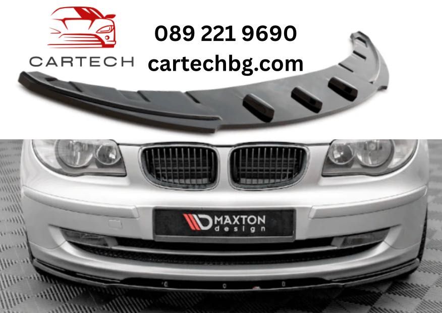 Лип Спойлер за Предна Стандартна Броня BMW E81/E82/E87/E88–Черен Гланц