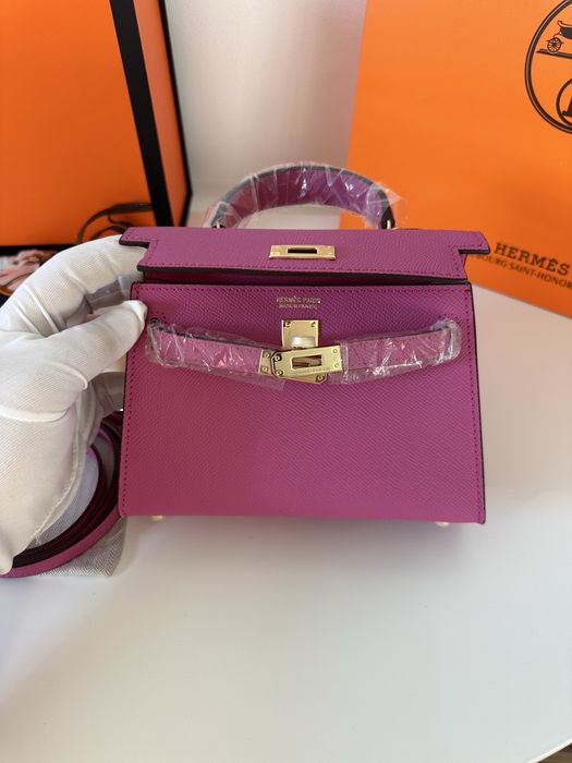 Geanta Hermes Kelly 19cm Fuchsia