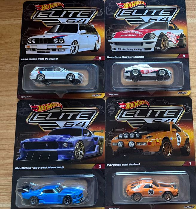 Hot Wheels Elite - BMW, Datsun, Porsche, Ford Mustang - с протектор