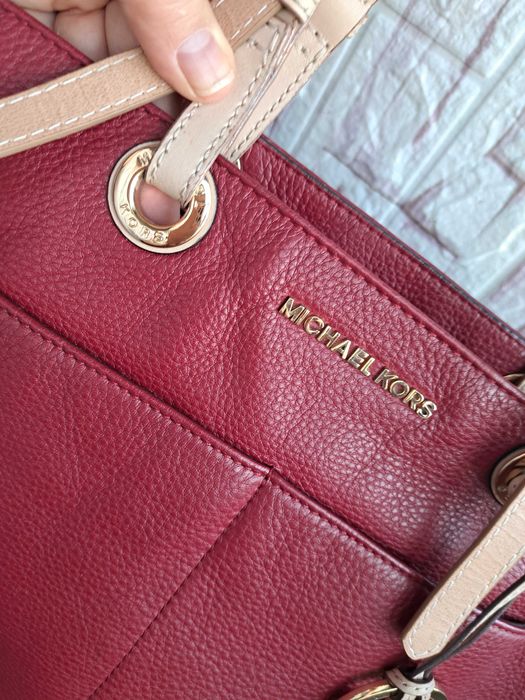 дамска чанта,Michael Kors,кожена торба-червена естествена кожа