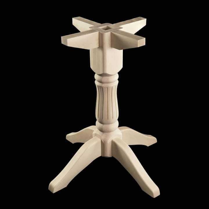 Дървена основа за маса / Крак за маса от бук / стругован крак