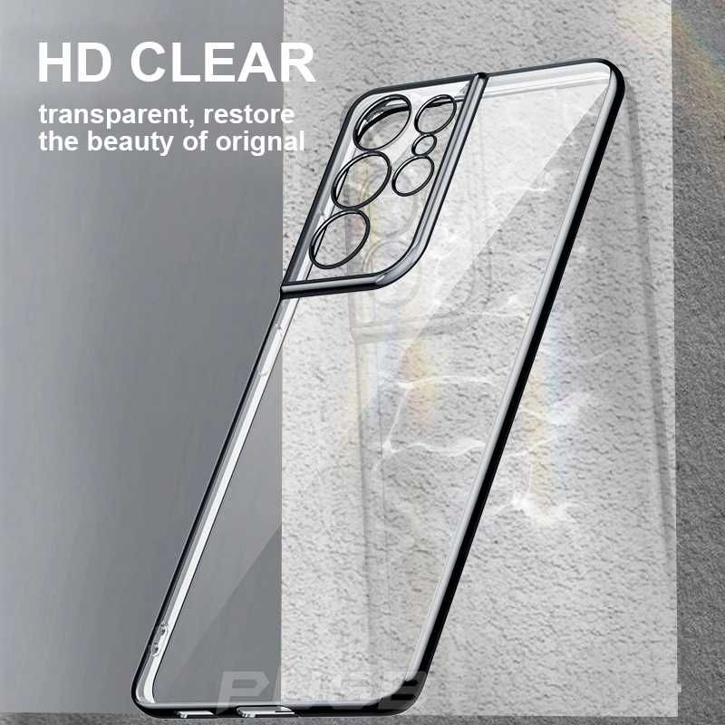 Husa Samsung S21 Ultra Super Thin Clear Frame Black