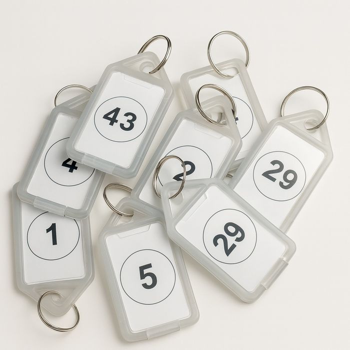 Брелоки для ключей с нумерацией (жёлтые)