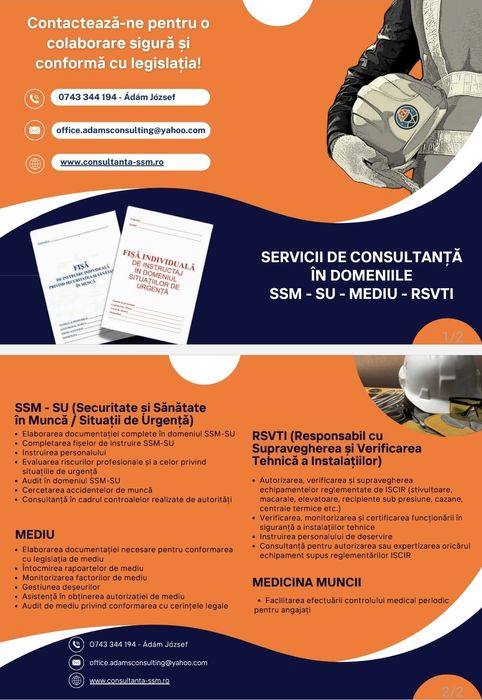 Servicii consultanta SSM SU MEDIU RSVTI
