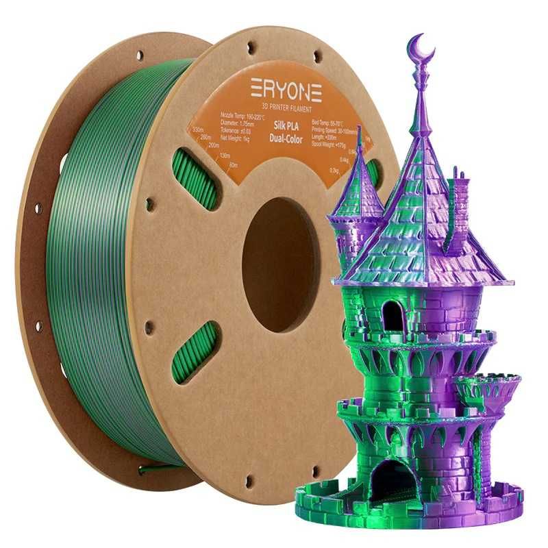 PLA Dual/Tri Color Silk Filament, ПЛА Филамент (Нишка) за 3Д Принтер