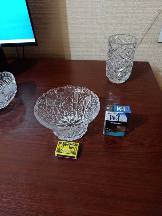 Ваза. Конфетница. Салатница. Хрусталь.