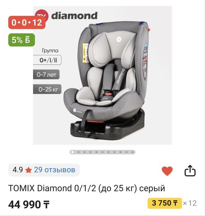 Продаю авто кресло