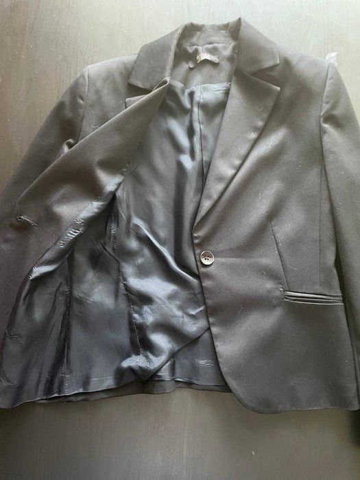 Пиджак женский двубортный приталенный черный, желтый размер 46