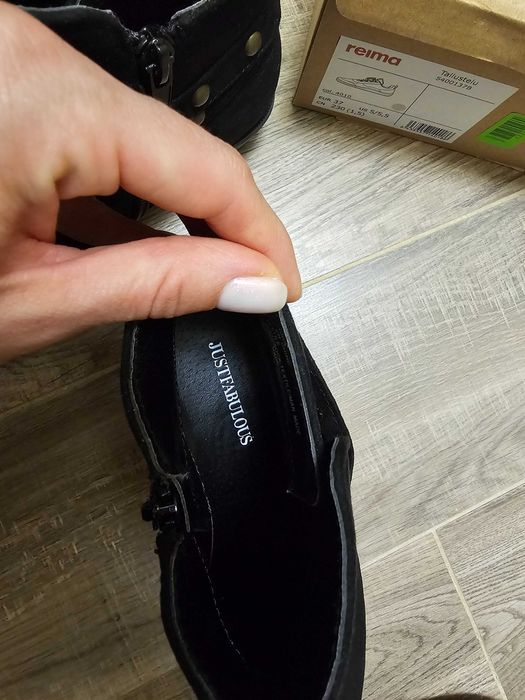 Дамски ниски черни боти велур 36 номер