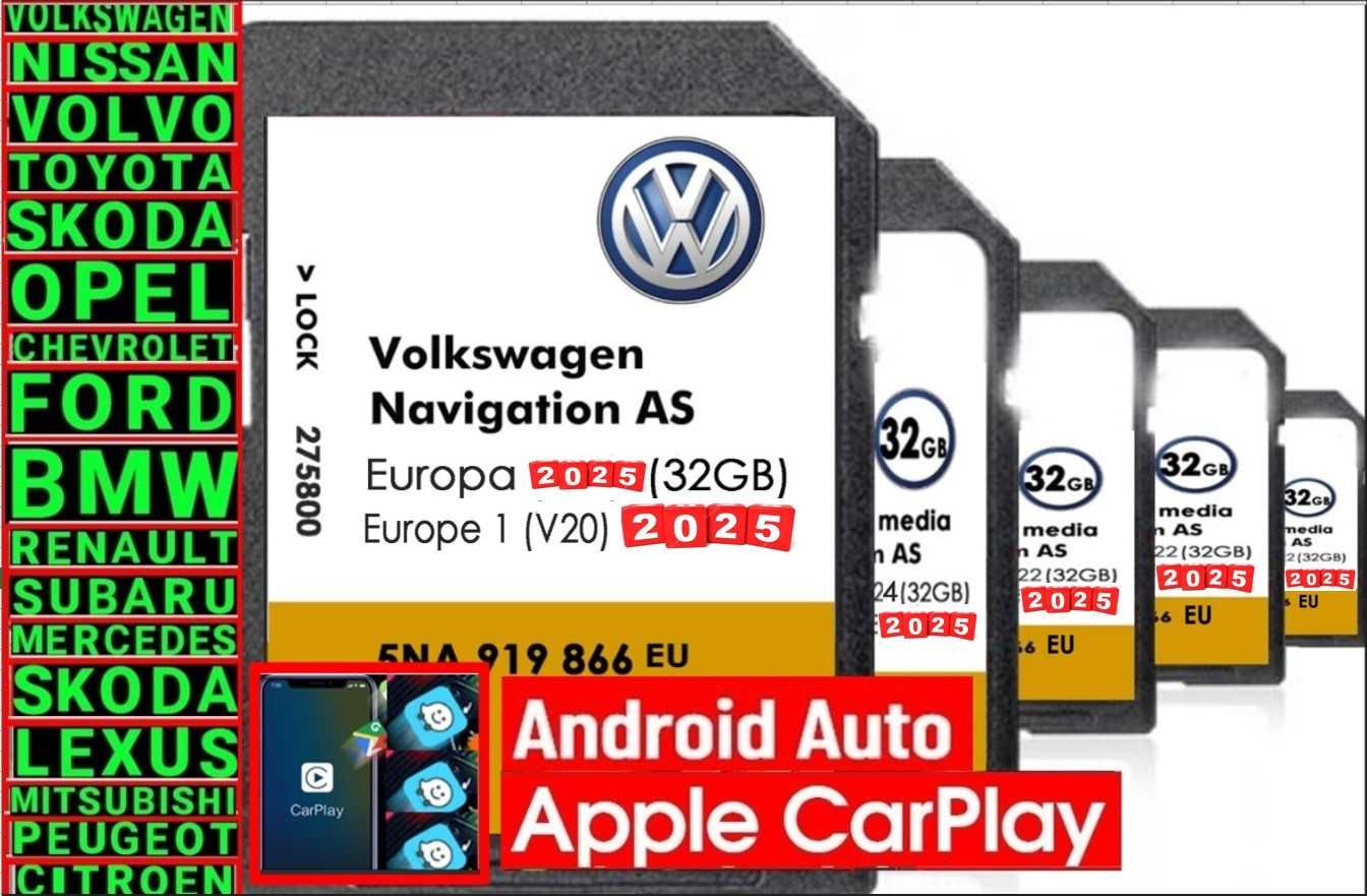 2025 SD картa за навигация Car Gps Maps Update BG актуализация Carplay