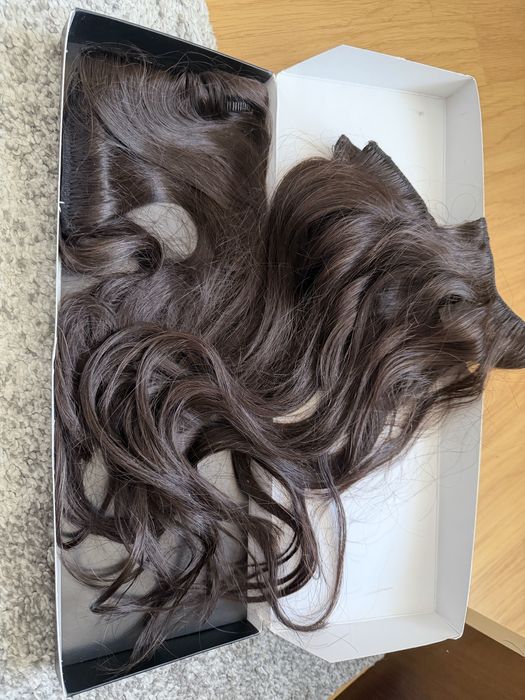 Vand extensii par BuenoBia, castaniu mediu, clips on 30 cm