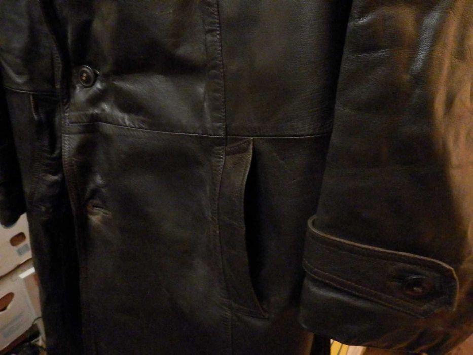 Manta Piele Naturala Armata Securitate cu Epoleti Dublura CAPRIOARA