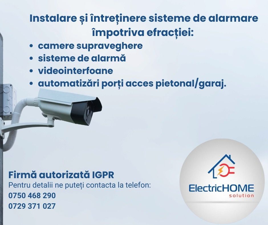 Montaj camere de supraveghere și sisteme de alarmare anti-efractie