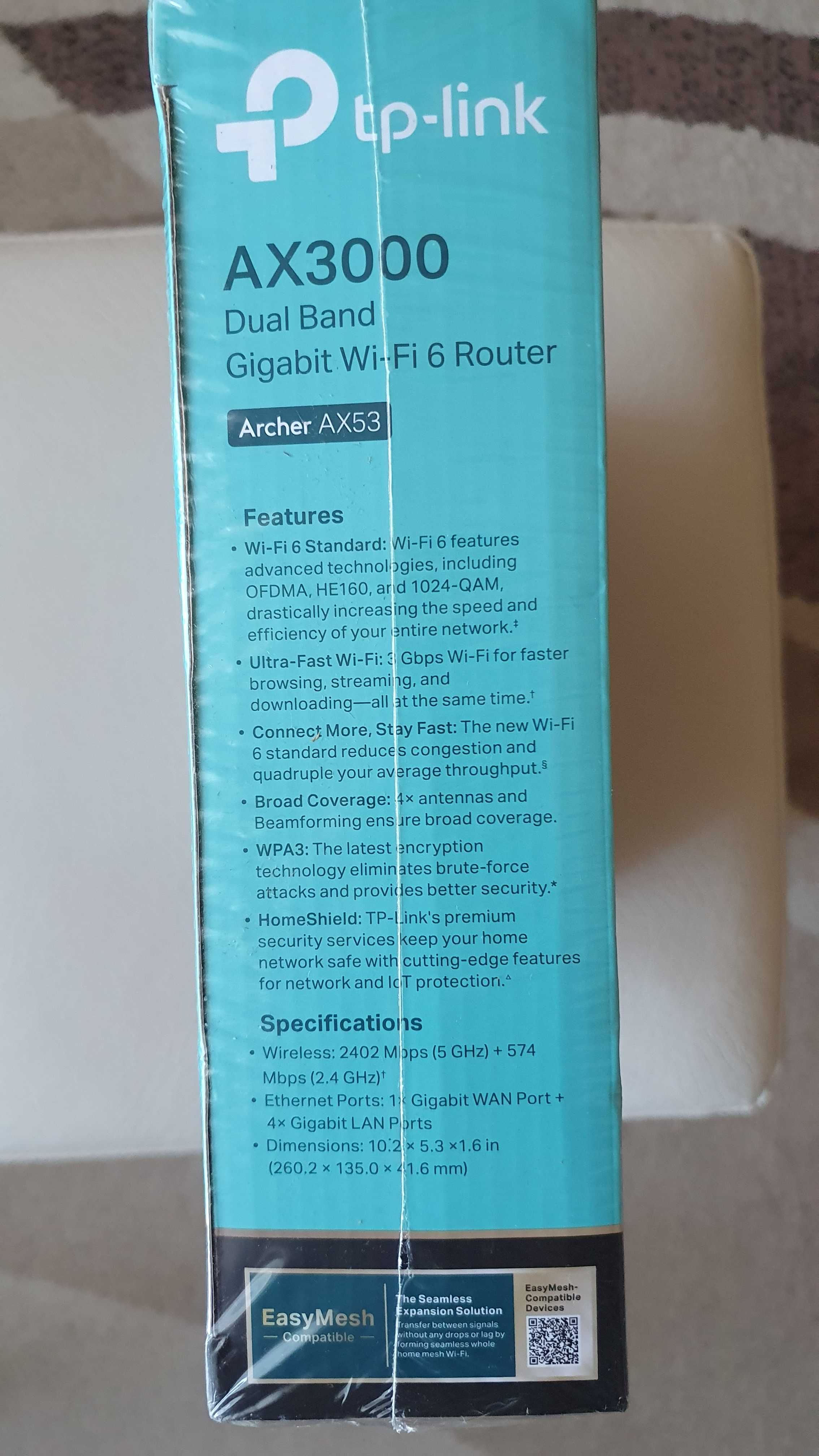 Рутер TP-Link Archer AX53 AX3000 WiFi 6 Gigabit - в гаранция