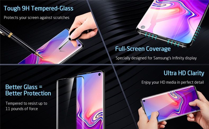 Folie sticla curbata FULL Glue pt Samsung Galaxy S10 , S10+ , S10 Plus