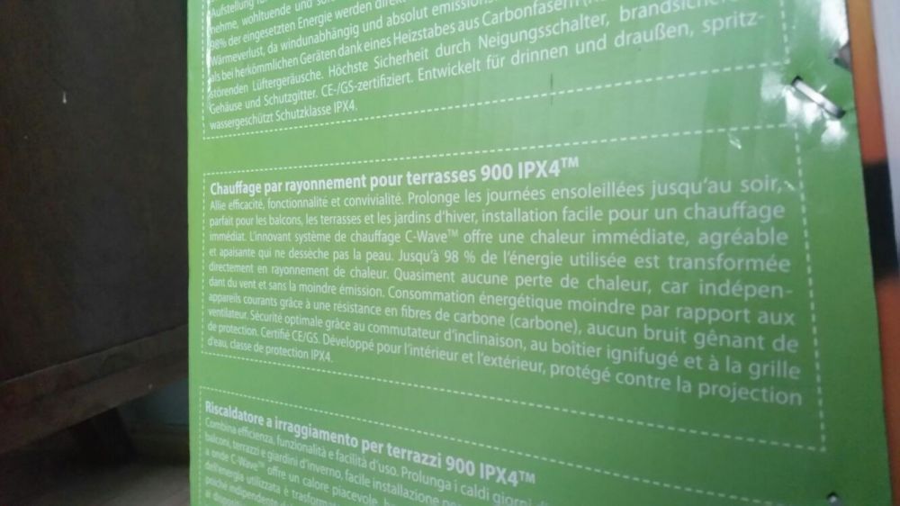 Vând radiator terasă IPX4