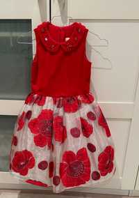 Официална червена рокля на Petite Fleur