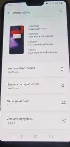 OnePlus 6 Mirror Black 8GB 128GB