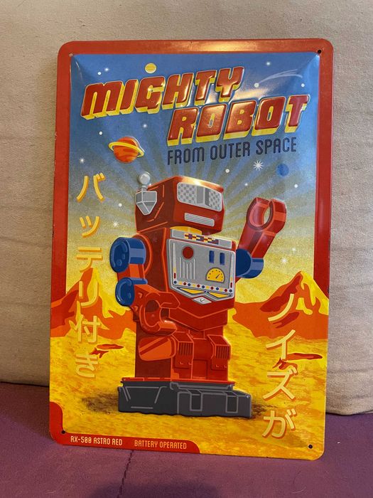 Ретро метална табела Mighty Robot | Nostalgic Art | Made in Germany