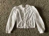 Бяла риза с буфан ръкав