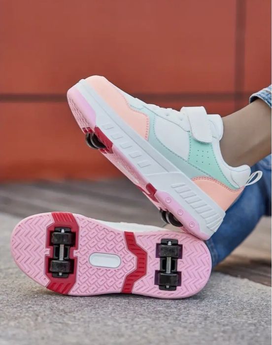 Детски маратонки с колелца, обувки  обувки с колелца, Heelys, Светещи