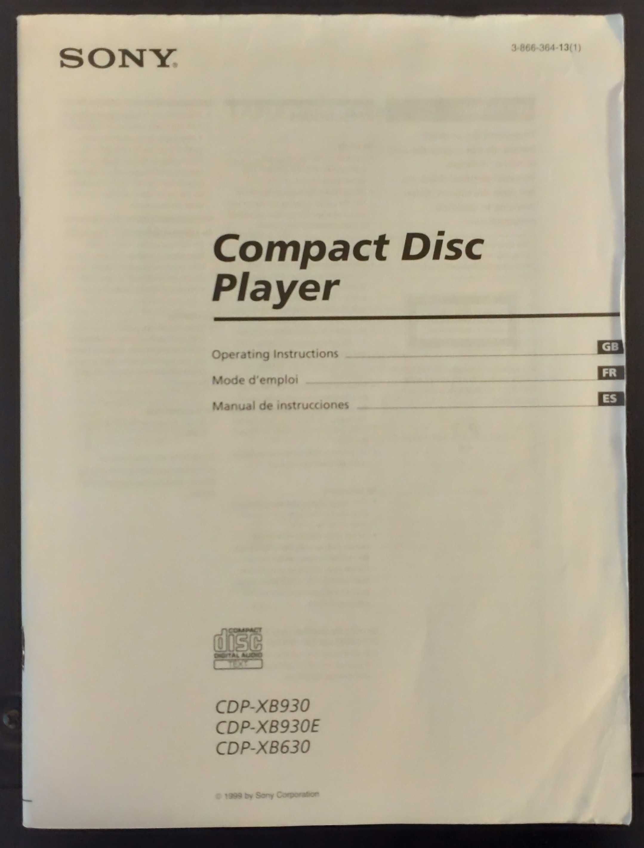 CD player Sony CDP-XB 930  QS