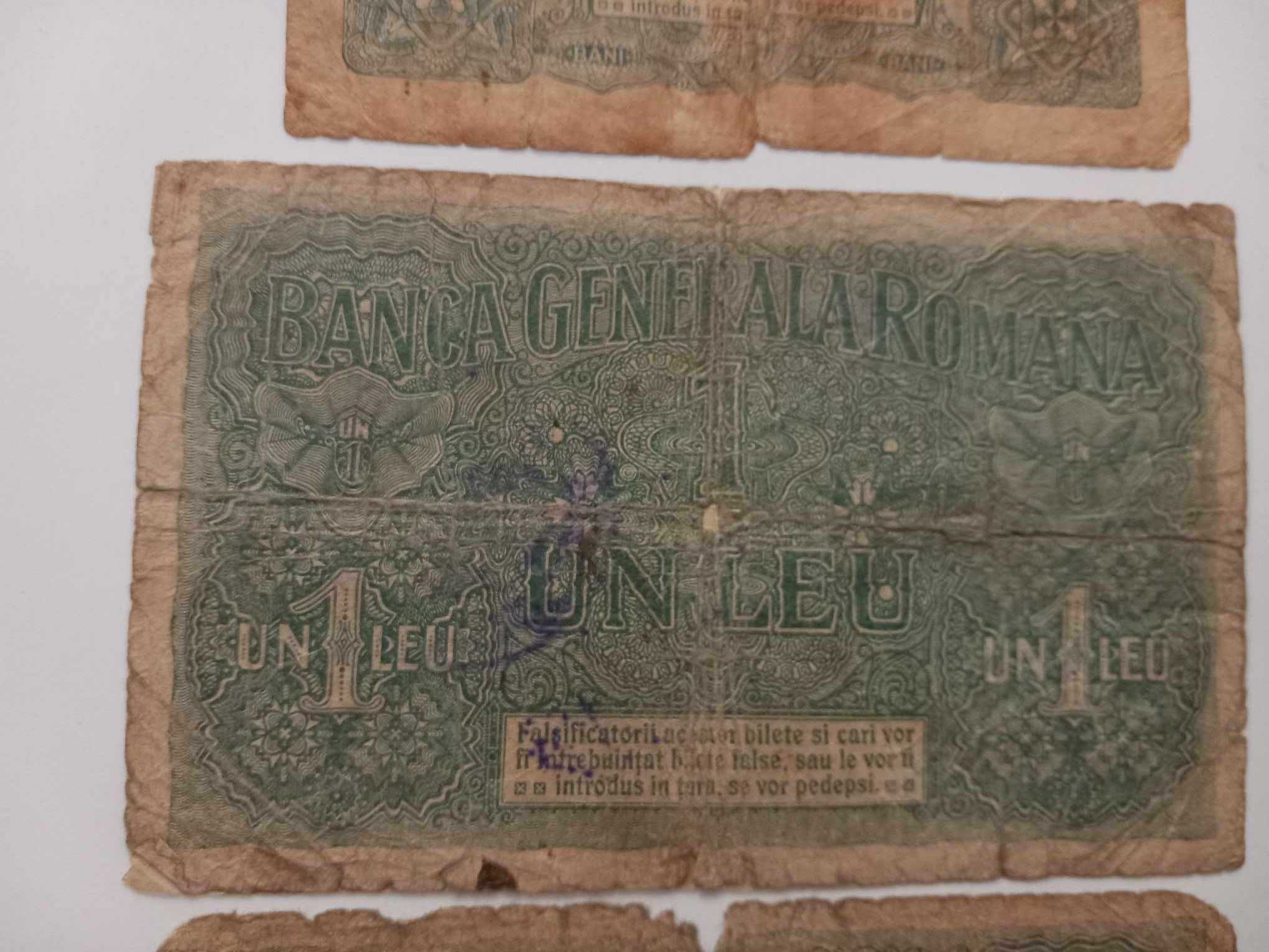 Lot 3  bancnote BGR  (50 Bani si 1 Leu  1917)