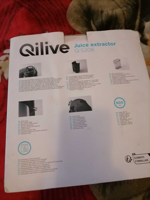 Qilive Q 5206 Storcator fructe/legume putere 600 W - 2 viteze - 1,5L