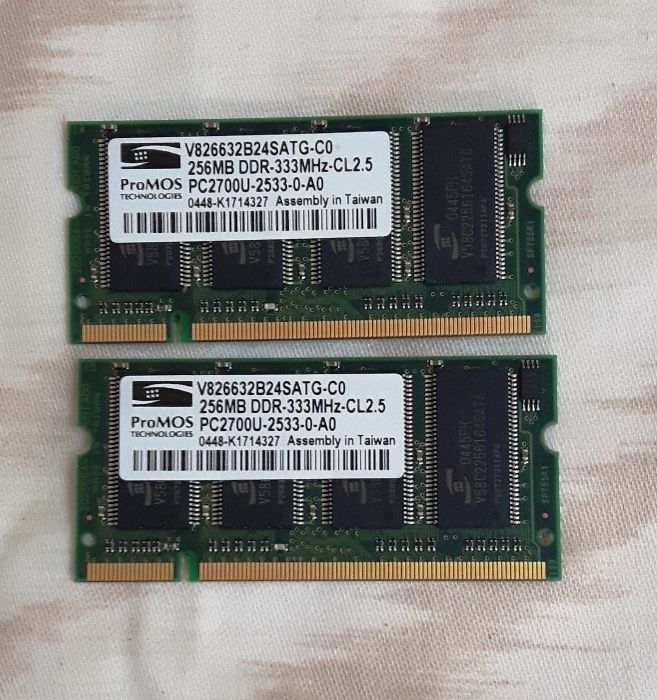 Memorii originale DELL laptop SoDIMM ProMos 2x256MB DDR1 333MHz
