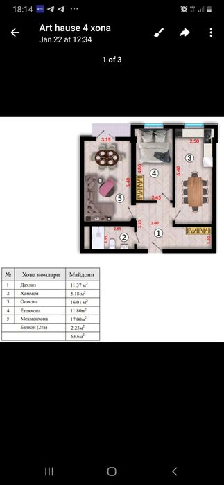 Ko'kcha oq tepada 2 xona uy sotiladi. Qora suvoq, xonalarga bo'lingan.