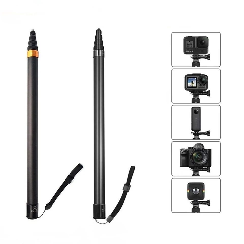 Selfie Stick Carbon Invizibil 3M, Insta360 X5,X4,X3,X2, ONE, GoPro - N