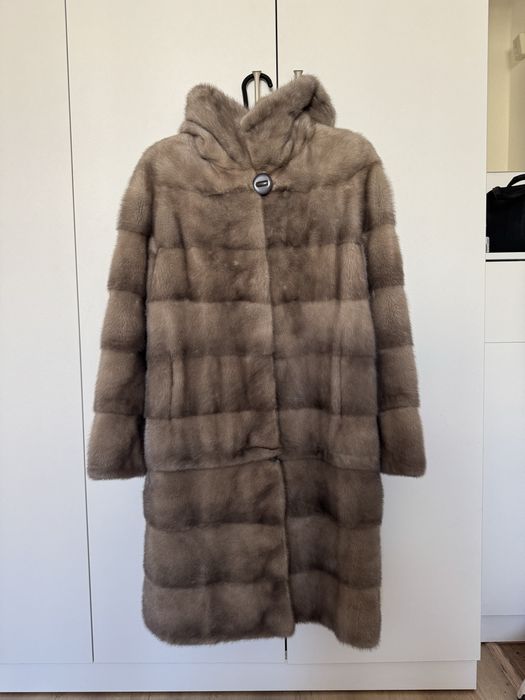 Норковая шуба серая