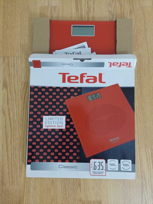 Cantar corporal Tefal Decor PP1149V0 160kg Lcd 30x30cm Rosu/Abstract
