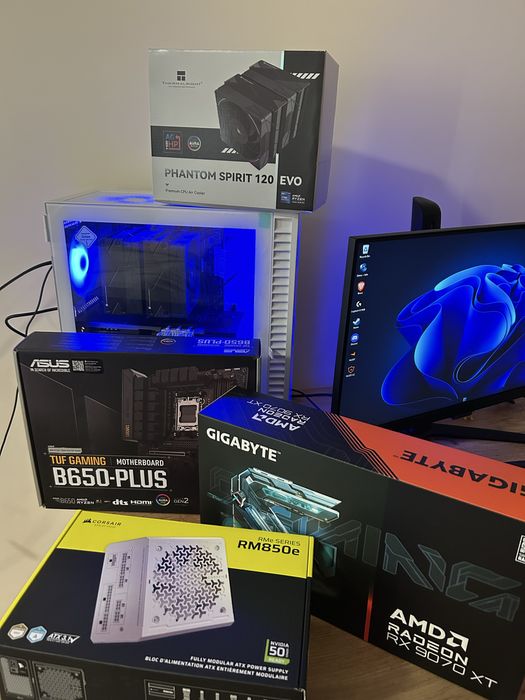 Чисто нов! 9800x3d + 9070xt 32GB RAM Гаранция!