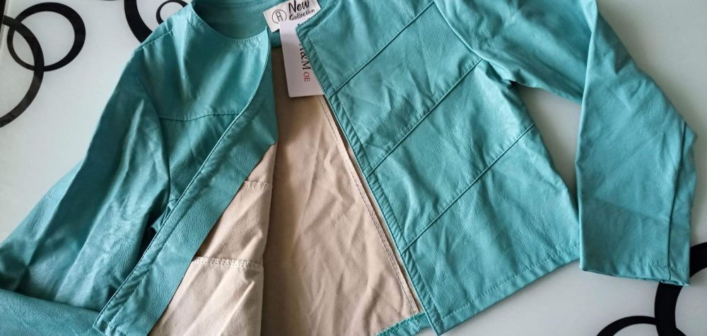 Есенно кожено късо дамско яке S M размери