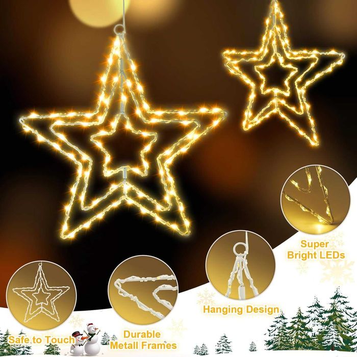 Decor Stea AGOTD 75 LED, 32 cm, Warm White, baterii, IP44